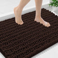 Smiry Bathroom Rugs Mat 36x24, Extra Soft Absorbent Chenille Bath Rugs, Non Slip Rubber Backing Machine Washable Quick Dry Bath Mats for Bathroom Floor, Tub, Shower, Home Decor Accessories, Brown