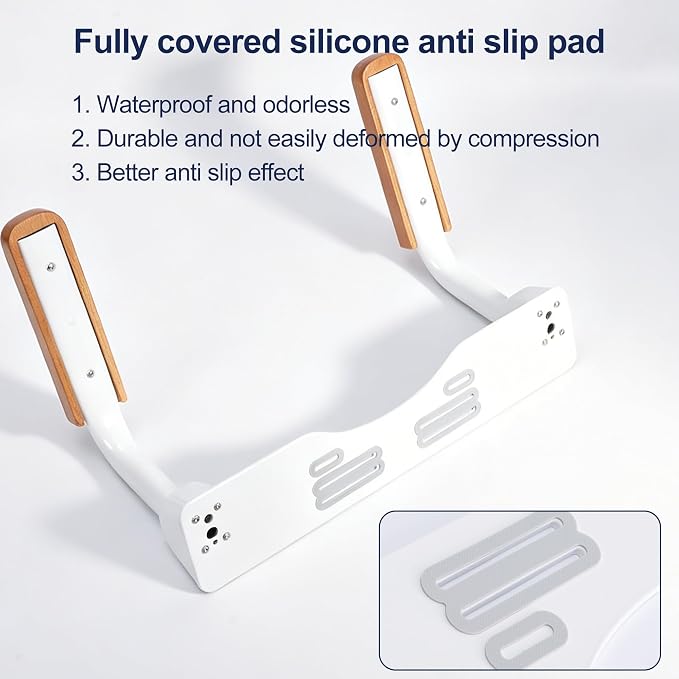 Toilet Safety Rails for Seniors with Space Saving Flip-Up Armrests, Toilet Support Rails for Seniors and Disabled, Pregnant Women, Grab Bars Toilet Safety Frame for Bathroom, Brown