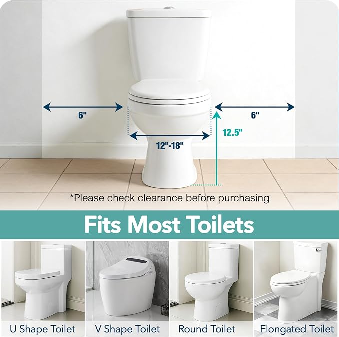 HOMENURSE Toilet Safety Rails for Seniors, Heavy Duty Toilet Safety Frame with Adjustable Height & Width, 350 lb Toilet Handles for Elderly and Disabled, Handicap Grab Bars