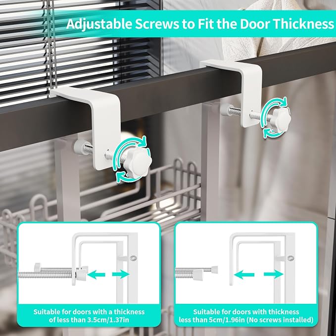 HapiRm 3 Tier Over the Door Shower Caddy, Hanging Shower Caddy with 16 Hooks and 2 Soap Holders, No Drilling Adjustable Hanging Bathroom Organizer - White