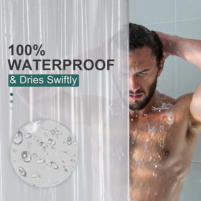 AmazerBath 78 Inch Shower Curtain Liner Clear Plastic, Long Shower Curtain Heavy Duty 8G, Premium PEVA Weighted Shower Curtains for Bathroom with 3 Big Stones and Grommets, 72x78 Inches