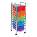 ECR4Kids 10-Drawer Everyday Mobile Storage Utility Cart, Craft Organizer, Assorted