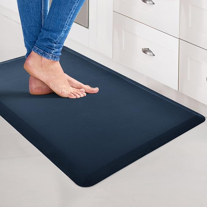 Art3d Anti Fatigue Mat - 1/2 Inch Cushioned Kitchen Mats - Comfort & Non Slip Cushion for Standing Desk, Office or Garage Floor (17.3"x28", Majolica Blue)