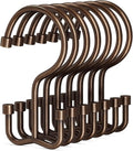 Goowin Shower Curtain Hooks, Shower Curtain Rings, Durable Rust Proof Shower Curtain Hangers, Double Glide Shower Rings for Curtain, Simple Shower Hooks for Shower Curtain, Bronze, 12 Pack-Cylinders