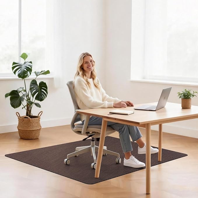 Sycoodeal Chair Mat, 40" x 55" Office Chair Mat for Hardwood and Tile Floor, Heavy Duty Floor Protector for Rolling Chairs, Non-Slip,Computer Mat for Home Office(Brown)