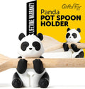 Panda Spoon Rest for Stove Top – Silicone Pot Clip Utensil Holder & Lid Lifter – Funny Kitchen Gadget, Unique Panda Bear Gifts for Women – 1.75" x 2.75"