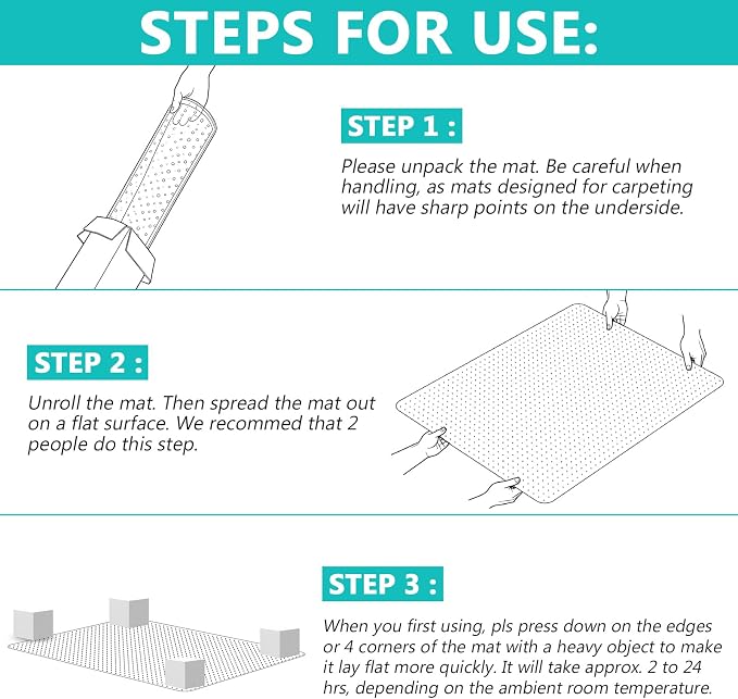 Office Chair Mat for Low Pile Carpet with Lip, 36" x 48" Clear Heavy Duty Plastic Floor Protector for Smooth Rolling Desk & Computer Chairs, Under Desk Chair Mat for Home Office