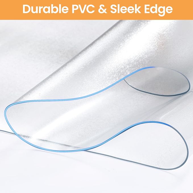 Yecaye Desk Chair Mat for Hardwood Floor, Office PVC Computer Chair Mat, Floor Protector for Rolling Chairs (Transparent, 45" x 53")