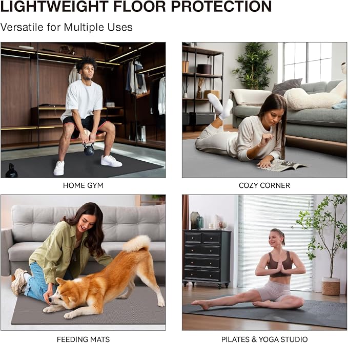 AIRHOP 18 PCS Gym Floor Mat, EVA Foam Puzzle Gym Mat, High-Density Interlocking Foam Floor Tiles for Home Gym, Play Workout Garage Kitchen Flooring 12.6"x12.6"x0.4"