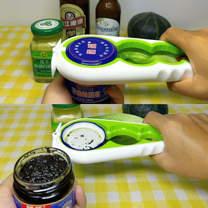 7-in-1 Multi-Function Bottle Opener, Kitchen Can Opener with Corkscrew, Jar Opener Bottle Opener and Can Opener for Weak hands, Seniors with Arthritis and Anyone with Low Strength