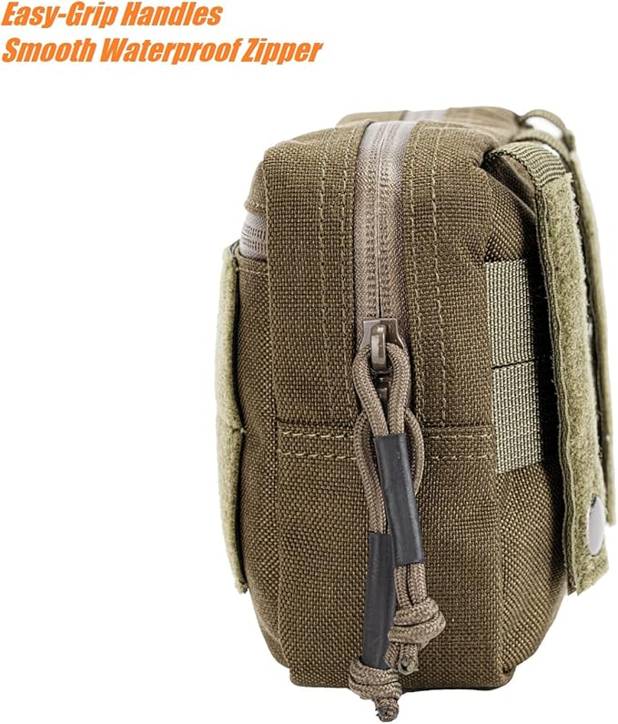 Mini Modular Admin Pouch Tactical MOLLE Utility Tool Pouch for Chest Rig Duty Vest Battle Belt Backpack Accessory Small Dangler Bag EDC Gear Carrier IFAK Medical Kit Organizer