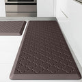 Kitchen Mats for Floor 2 Piece - Anti Fatigue Mats for Kitchen Floor - Non Slip Cushioned Rugs for Standing, Office, Sink, Laundry, Chocolate