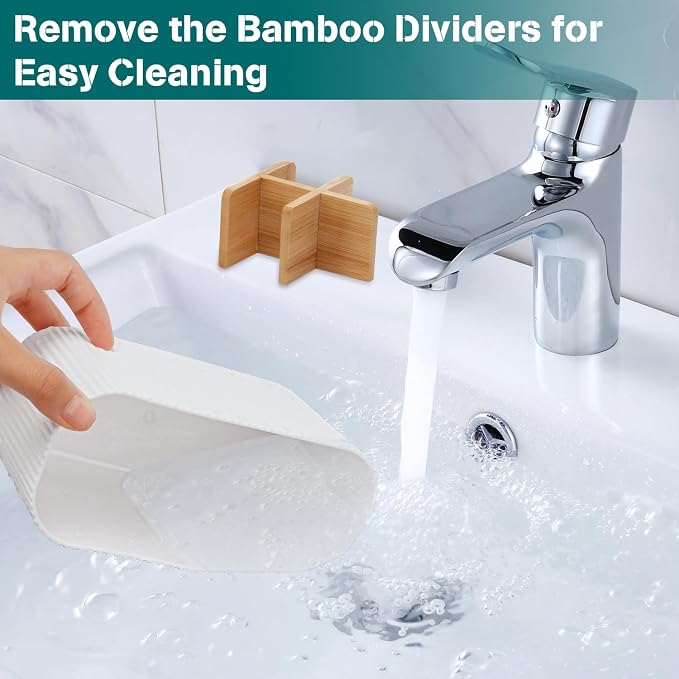 GFWARE White Toothbrush Holder - Bamboo Toothbrush Holders for Bathrooms Electric Toothbrush Holder Organizer Kids Toothbrush Holders for Bathrooms Countertop