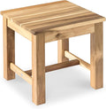 VICTORY RELAX 12 Inch Wooden Light Natural Step Stool, Small Nature Beach Chair Under Desk, Indoor Acacia Wood Short Footstool for Living Room, Kitchen, Bathroom