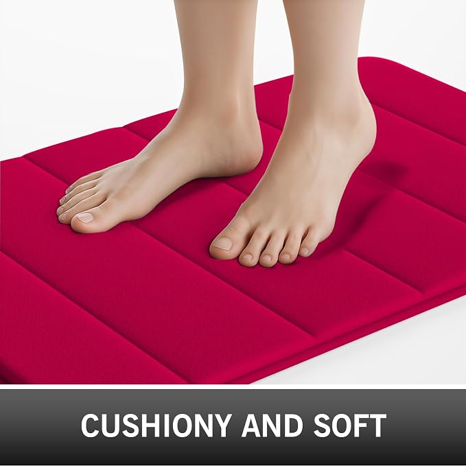 RUN HELIX Bathroom Rugs Set 2 Piece Memory Foam Bath Non-Slip Bath Mat,Washable Room Mats,Absorbent Shaggy Rugs Super Soft Kitchen Mats, Batroom Carpets for Bathroom,Tub,Shower Christmas Home Decor