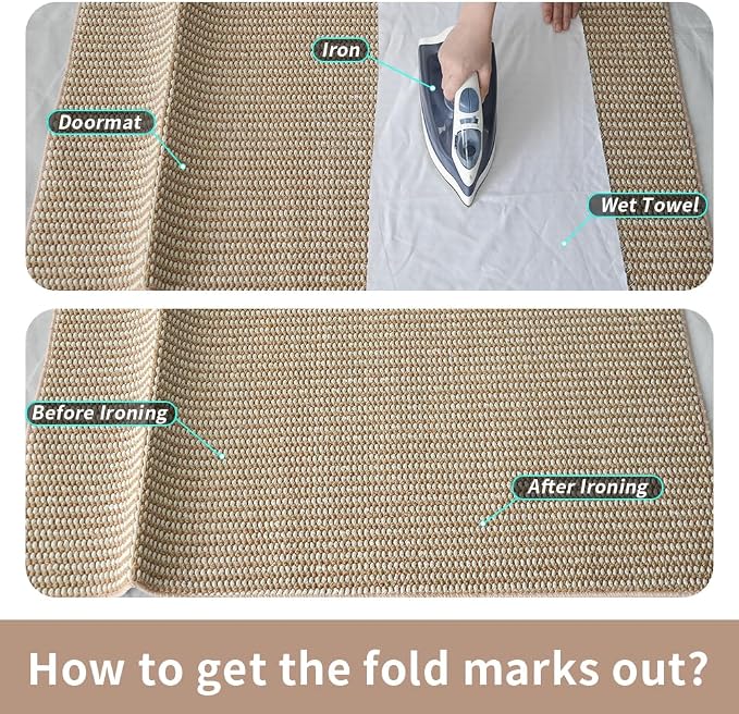 Indoor Doormat, 24" x 40", Double-Tone Beige, Non-Slip Backing Protection,Low Profile Front Doormat, Front Door Mat Entrance, Entryway, Exquisite Lock Edge, Kitchen mats