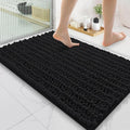 Smiry Bathroom Rugs Mat 35x24, Extra Soft Absorbent Chenille Bath Rugs, Non Slip Rubber Backing Machine Washable Quick Dry Bath Mats for Bathroom Floor, Tub, Shower, Home Decor Accessories, Black