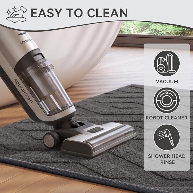 Non-Slip Bath Mat 16x24-2pc with Rubber Backing, Washable Thin Bath Mats for Bathroom Floor, Absorbent Bathroom Rugs, Quick Dry, Fits Under Door Grey