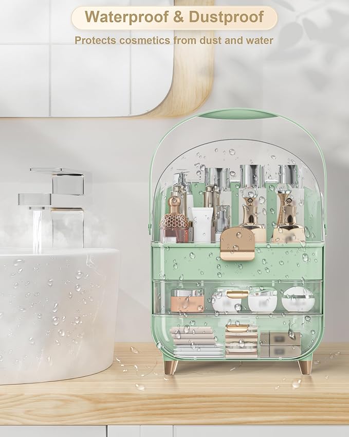 Anylady Makeup Organizer Countertop, Skincare Holder Bathroom Counter Organizer, Storage Box Cosmetic Display Cases, Teen Girl Gifts Make up Organizers for Vanity, Dresser