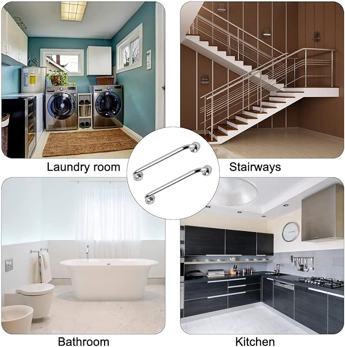 2 Pack Shower Grab Bar Stainless Steel Bathroom Grab Bars Shower Bath Handle Grab Bars for Bathtub Showers 18 Inch