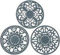 Extra Thick Silicone Trivet Mat for Hot Dishes, Hot Pots and Pans, Pot Holder, Hot Pad to Protect Your Table and Countertop, Kitchen Decor and Accessories,Warm Grey,Set of 3