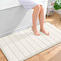 OLANLY Memory Foam Bath Mat 44x24, Super Soft Absorbent Bathroom Rugs, Quick Dry, Machine Washable Shower Floor Rugs, Bathmat Carpet, Bathroom Home Decor Accessories, Ivory