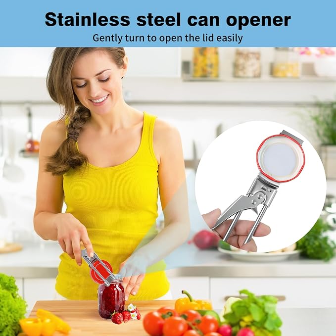 Bottle Opener & Jar Opener for Weak Hands, 7.87 Inch Adjustable Stainless Steel Can Opener, Multifunctional Jar Lid Opener Gripper for Seniors with Arthritis
