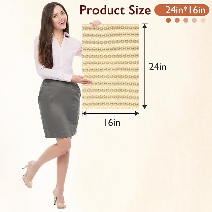 Extra Large Non-Slip Shower Mat, Fast-Dry PVC Bath Stall & Tub Mat, Drain-Hole Design,for Shower Stall Tub for Elderly/Kids，Non Slip Bathroom Safety Accessory，Beige 16"x24"