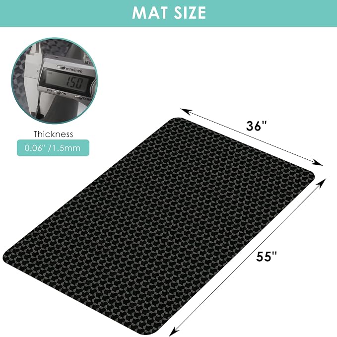 Vicwe Office Chair Mat for Hard Floor, 55"x36" Anti-Slip PVC Computer Chair Mats for Gaming, Easy Glide for Chairs, Multi-Purpose Floor Protector Desk Chair Mat for Home Office