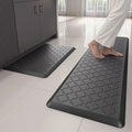 Kitchen Mats for Floor 2 Piece - Anti Fatigue Mats for Kitchen Floor - Non Slip Cushioned Rugs for Standing, Office, Sink, Laundry, Black