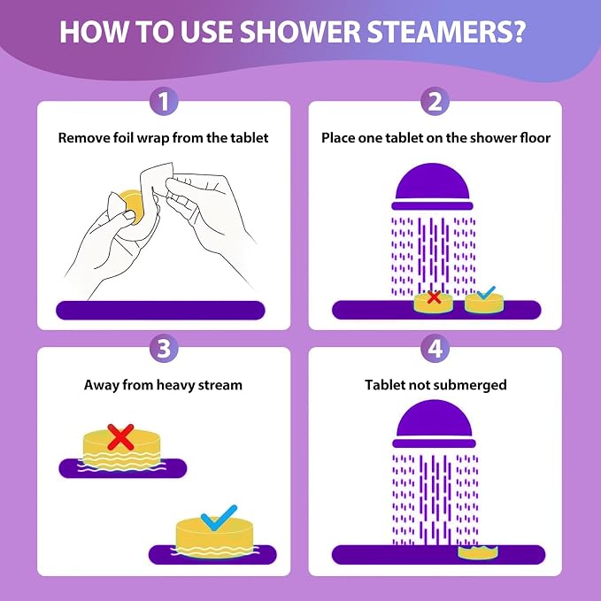 Lavender Shower Steamers Aromatherapy with Essential Oil - 12 Pack Birthday Gifts for Women Mom, Mothers Day Gifts for Mom Wife Grandma from Daughter, Home Spa Relaxation Self Care