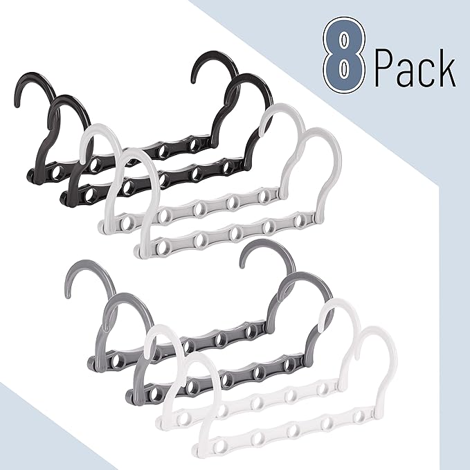 Mr. Pen- Space Saving Hangers, 8 pcs, 360° Rotating Hooks, Magic Cascading Hanger Organizer with 5 Enclosed Slots, Closet Organizers and Storage for Clothes, College Dorm Room Essentials