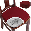 BUYUE Luxury 100% Pure Memory Foam Chair Cushions 4 Pack, Jacquard 16" U-Shape Comfortable Dining Chair Pads, Removable Slip Resistant Kitchen Chair Seat Cushions, (Set of 4, Burgundy)