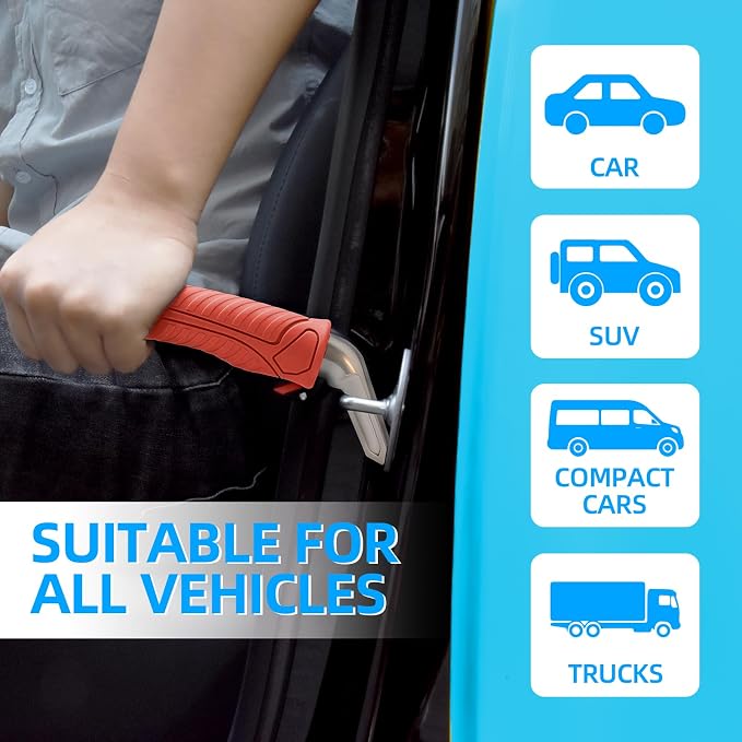 2 Pack Car Handle Assist for Elderly: Vehicle Support Handle - Auto Grab Bar Support Aids - Portable Vehicle Assistance Handles for All Vehicles (Red)