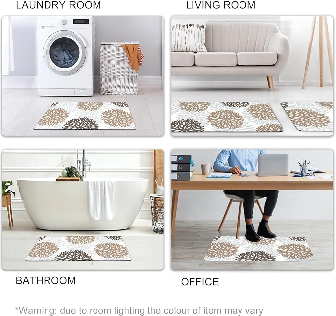 Kitchen Mats Set of 2 Cushioned Anti Fatigue Kitchen Rugs Non Slip Waterproof Kitchen Runner Memory Foam Kitchen Floor Mat Comfort Standing Mat for Sink,Office,Laundry
