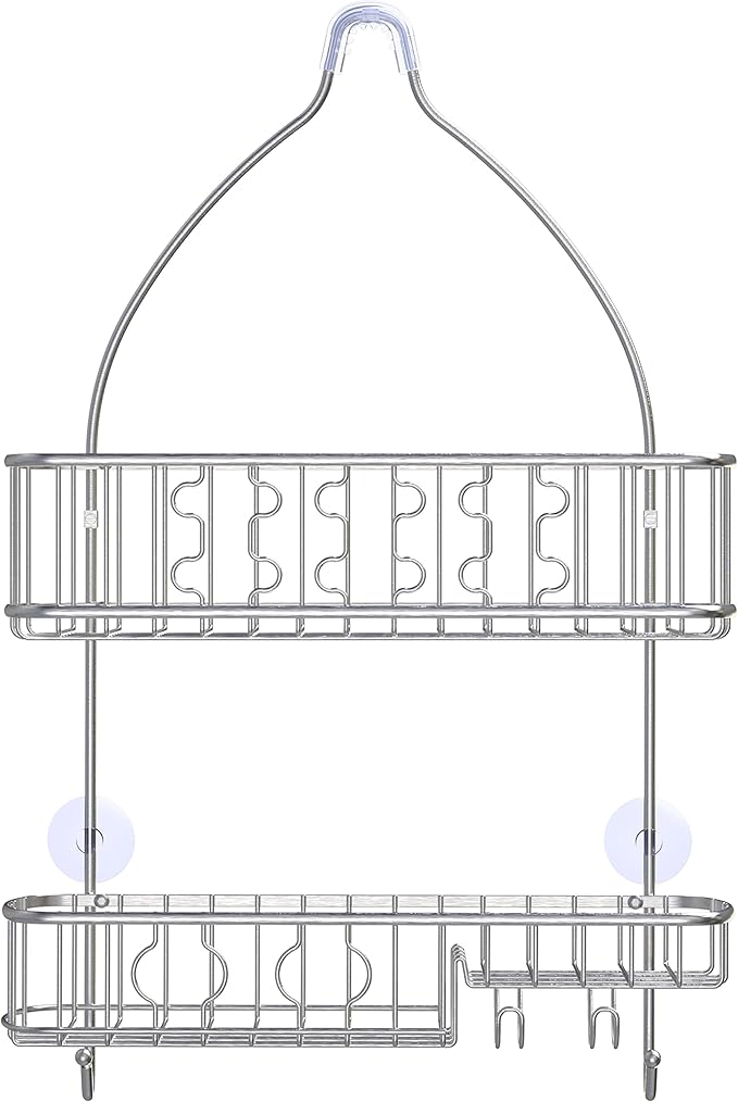 Simple Houseware Stainless Steel Bathroom Hanging Shower Head Caddy Organizer (26 x 16 x 5.5 inches)