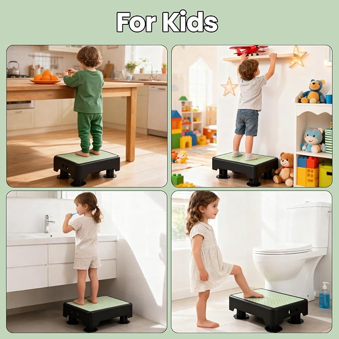 Noctilucent Step Stool for Seniors Adults, Adjustable Bed Step Stools, 600 LBS Capacity Non-Slip Safety Step Platform Indoor and Outdoor for Adults, Step Stools Elderly Assistance at Night