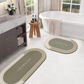 Rubber Bath mats Quick-Drying Non-Slip Bathroom mat Super Absorbent Bath mat Instant Dry Bath mat, Bathroom Rug in Front of The Kitchen Sink, Shower Room, Bathtub, Oval(Beige+16.9x26.7in+16.9x35.4in)
