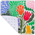 Square Shower Mat Non Slip 21x21 Inch, Plant Anti Slip Shower Mat for Inside Shower Bathtub Mat Non Slip Funny Floral Bath Tub Mat Shower Floor Mat Bathroom Mat with Large Drain Holes Machine Washable
