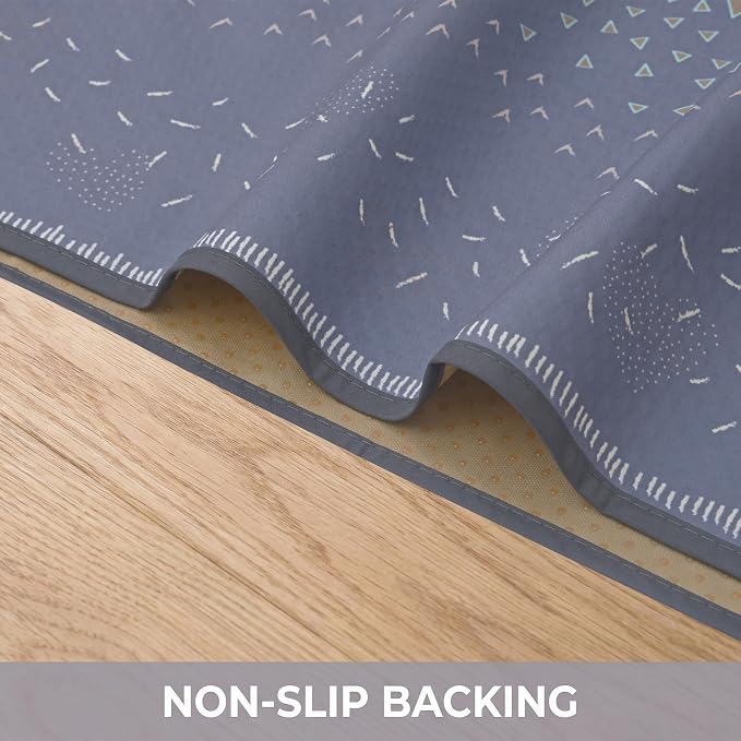 Splat Mat for Under High Chair/Arts/Crafts, WOMUMON 51" Waterproof Spill Mat Washable Non-Slip Floor Protector Splash Mat, Messy Mat and Table Cloth