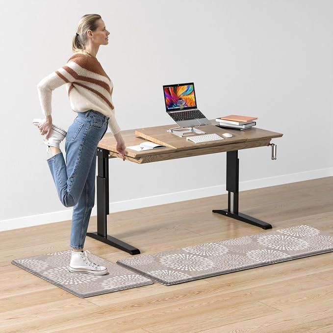 LuxStep Kitchen Mat Cushioned Rugs Anti-Fatigue Mats for Kitchen Floor,Waterproof Non-Slip Mats and Rugs Set for Office,Floor,Laundry 17.3"×30"+17.3"×59",Khaki