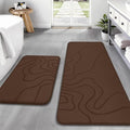YIHOUSE Memory Foam Bathroom Rugs Sets 2 Piece - Extra Thick Ultra Soft Absorbent Bath Mat Set, Non-Slip Machine Washable Bath Rugs for Bathroom, Tub & Shower, Home Decor (17"x24"+20"x46", Coffee)