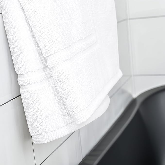 Tens Towels Pack of 2 Bath Mats 100% Cotton, 20 x 32 Inches, Super Absorbent, Hotel Quality Premium Floor Towels, Luxurious, Soft & Quick Dry, Not a Bathroom Rug, White