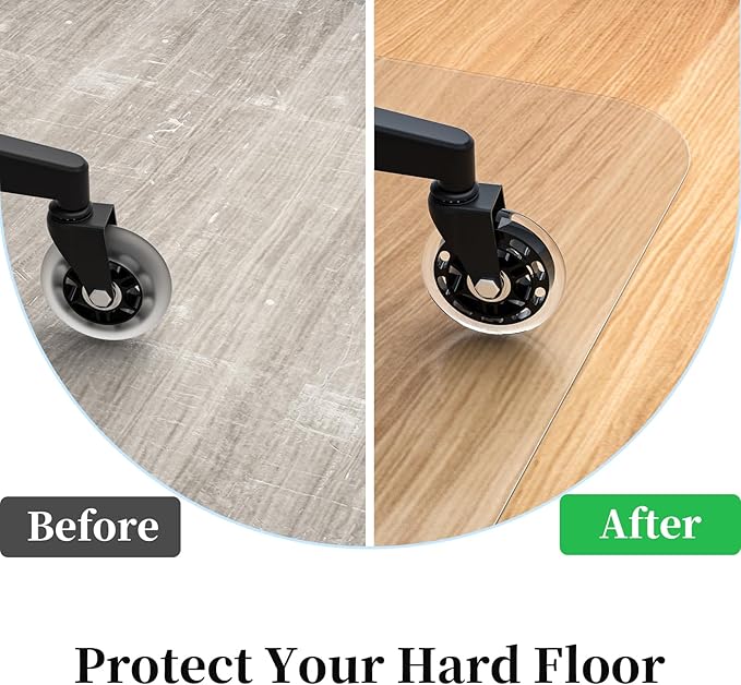 Tonaus Chair Mat for Hard Floor, Computer Chair Mats 45"×54" Transparent Clear PVC Floor Mats, Office Chair Mat Floor Protector for Office Home