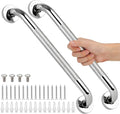 2 PCS Shower Grab Bars for Seniors, 16 Inch Anti Slip Shower Handle, Stainless Steel Bathroom Balance Bar, Safety Hand Rail Support, Assist Bath Handrails for Handicap, Elderly, Pregnant