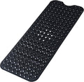 Large Non Slip Bathtub Mat, Extra Long Bath Mat for Tub, 40 x 16 Inch, Machine Washable Shower Mats with Suction Cups and Drain Holes, Bath Tub Mats for Bathroom Non Slip, Black