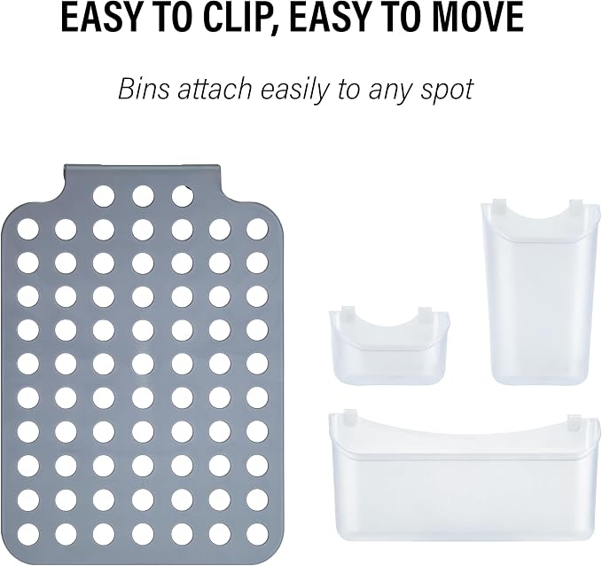 DecorRack Adjustable Hanging Storage, 3 Bins Over Shower Door Organizer, Bathroom Storage With Removable Baskets For Space Saving, BPA Free