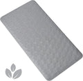 Bathtub Mat Non Slip with Suction Cups - 100% Rubber Bathroom Mat Textured for Bath Tub Shower Safety - Soft on Touch - BPA/PVC Free - Pet Dog Bath Mat - Machine Washable - 17 × 35 Inch（Gray）