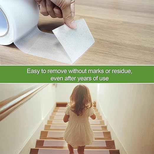 LLPT Grip Tape 6" x 36 Ft Ft Clear Heavy Duty Anti Slip Tape for House Stairs Ladders Waterproof Indoor Non Slip Traction Strips for Bathroom Floor Steps Staircase Tread (ASC611PEVA)