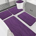 YIHOUSE Memory Foam Bathroom Rug Sets, Purple, 5 Piece | Ultra Soft, Absorbent, Non-Slip, Machine Washable